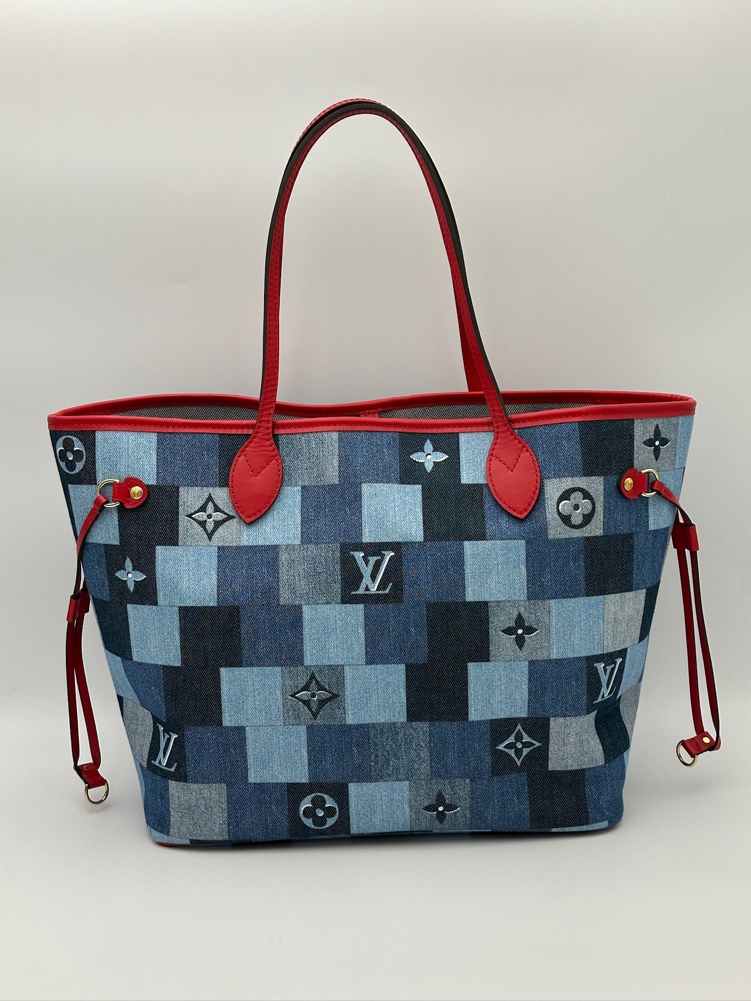 Monogram Denim Patchwork Neverfull MM torebka