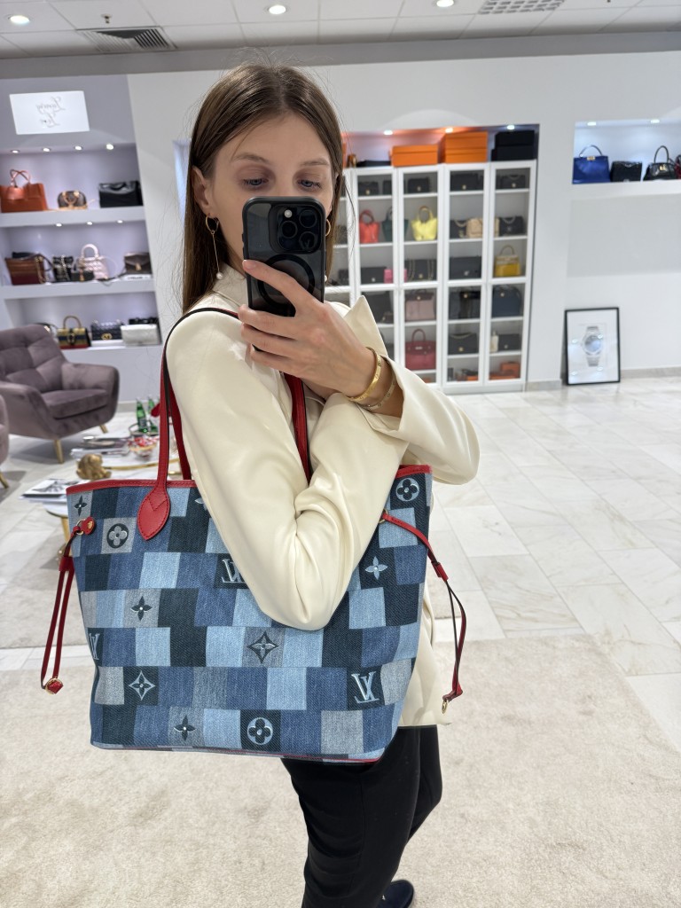 Monogram Denim Patchwork Neverfull MM torebka