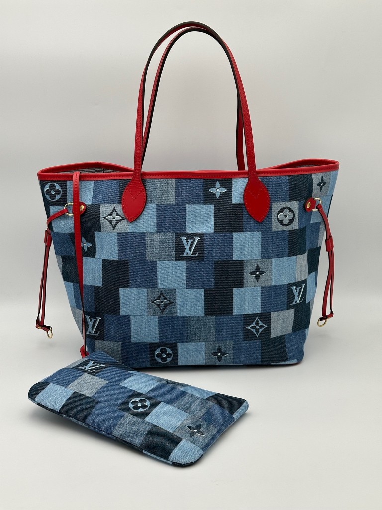 Monogram Denim Patchwork Neverfull MM torebka