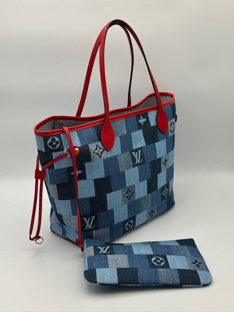 Monogram Denim Patchwork Neverfull MM torebka