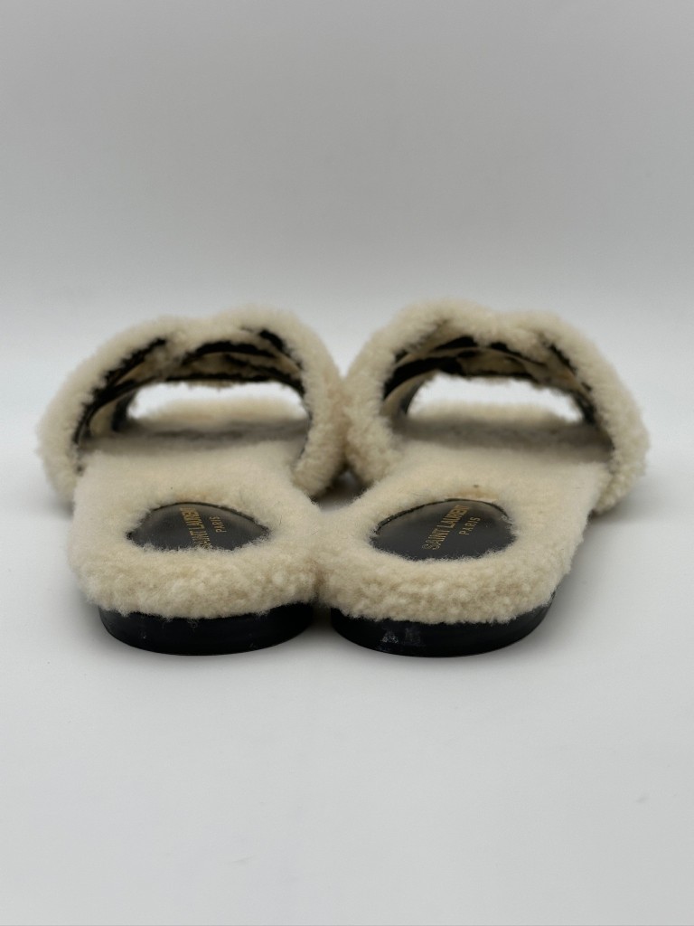 shearling flat slides