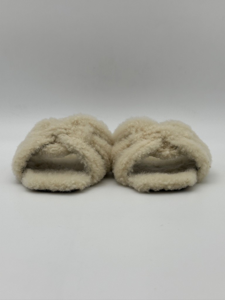 shearling flat slides
