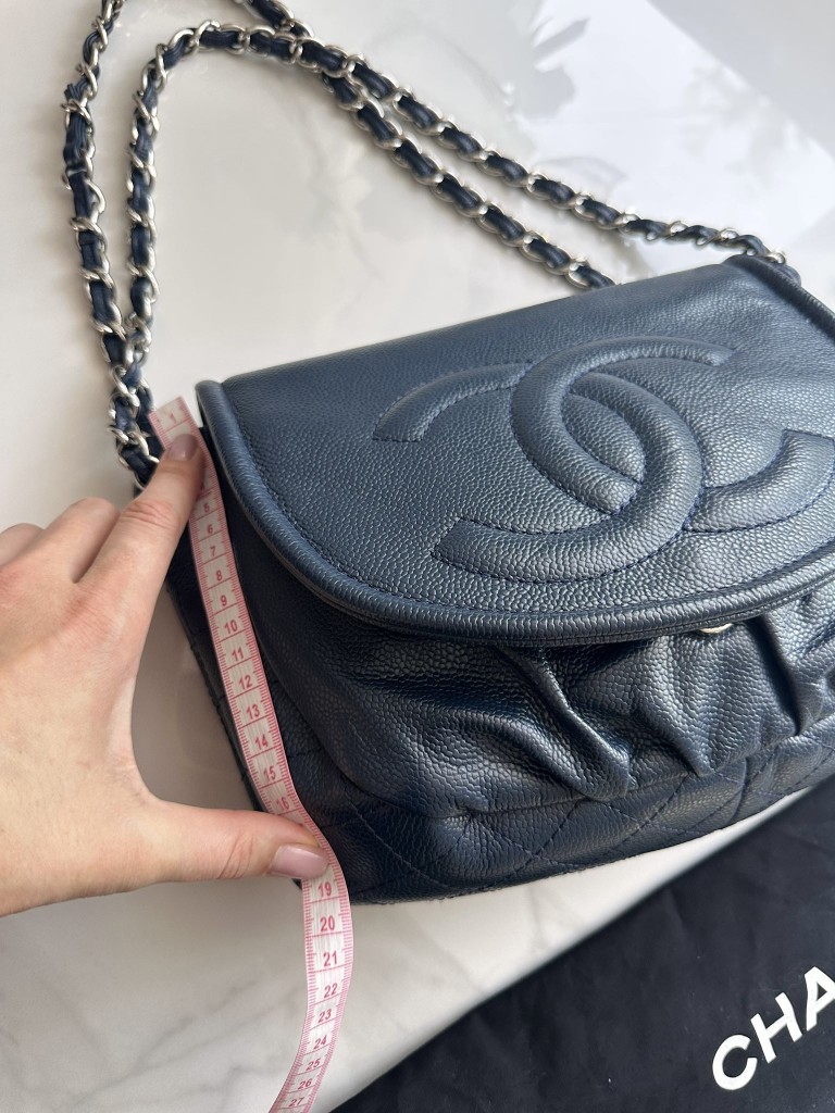 Half Moon Blue Large Flap Bag