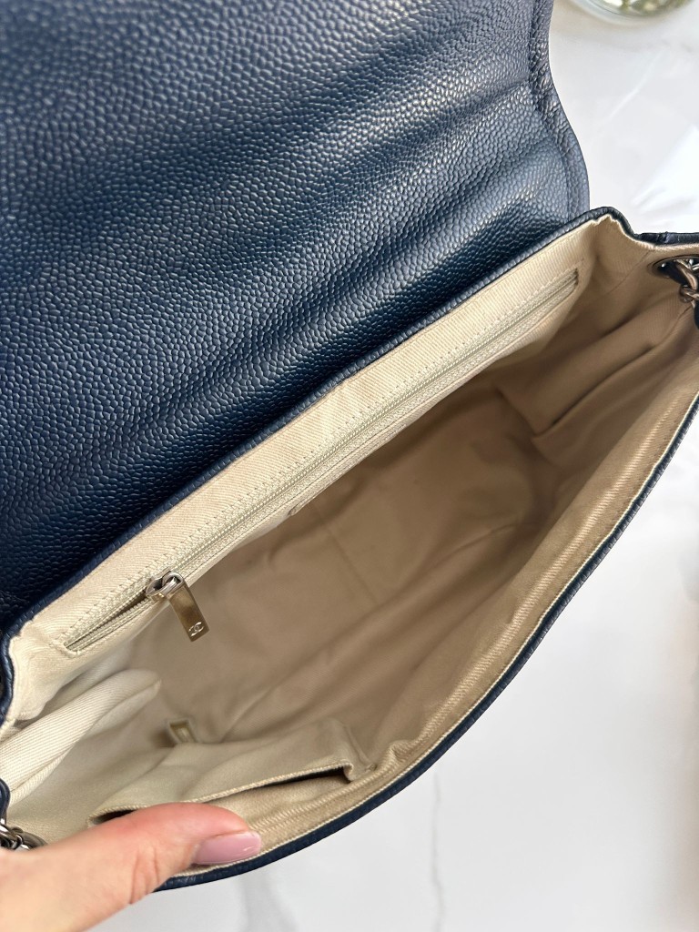 Half Moon Blue Large Flap Bag