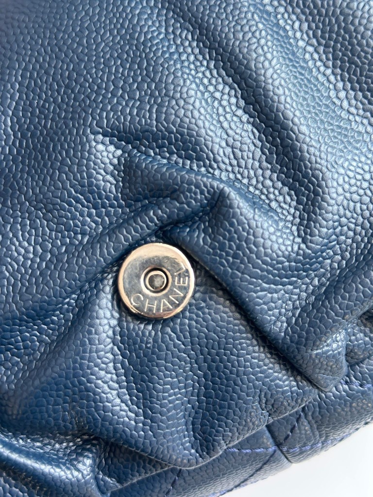 Half Moon Blue Large Flap Bag