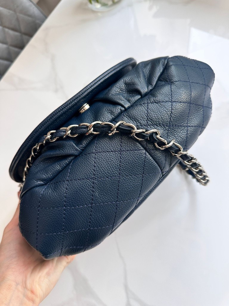 Half Moon Blue Large Flap Bag