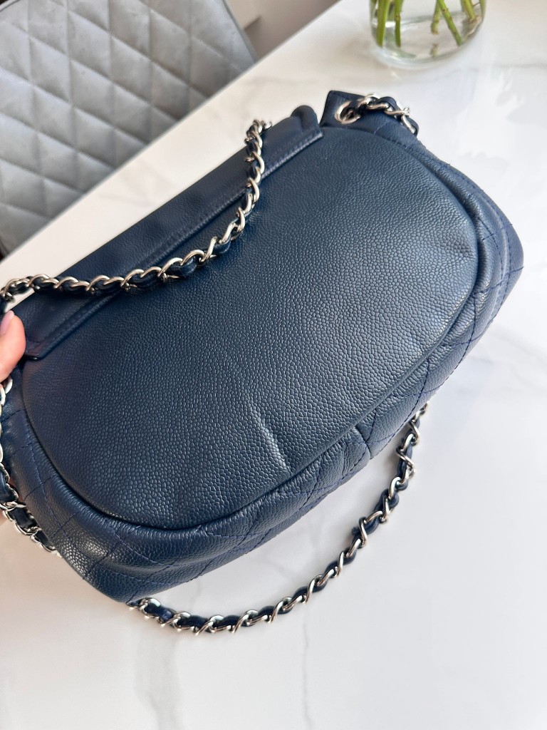 Half Moon Blue Large Flap Bag
