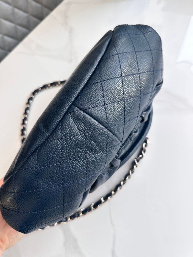 Half Moon Blue Large Flap Bag