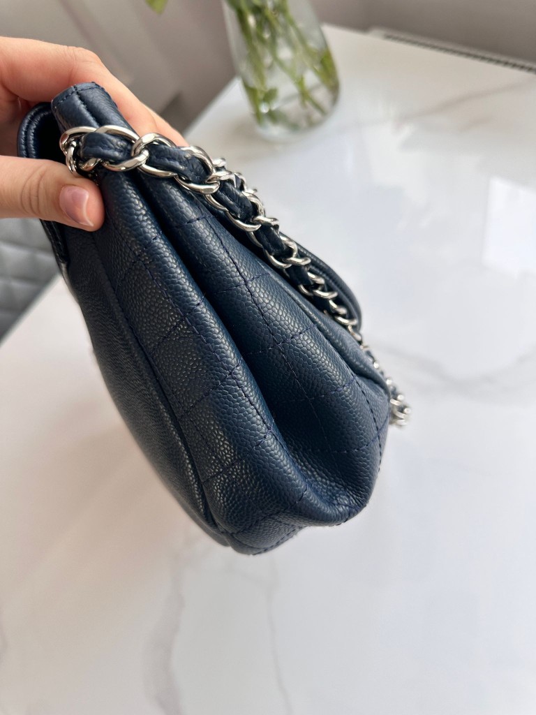 Half Moon Blue Large Flap Bag