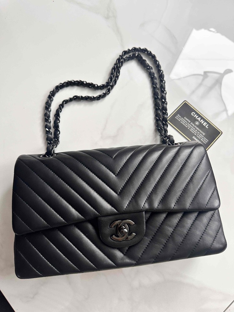 torebka Chanel Classic Medium Double Flap so black