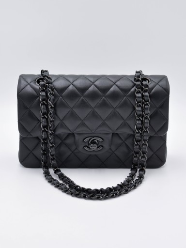 Chanel Classic Small  So Black Double Flap bag