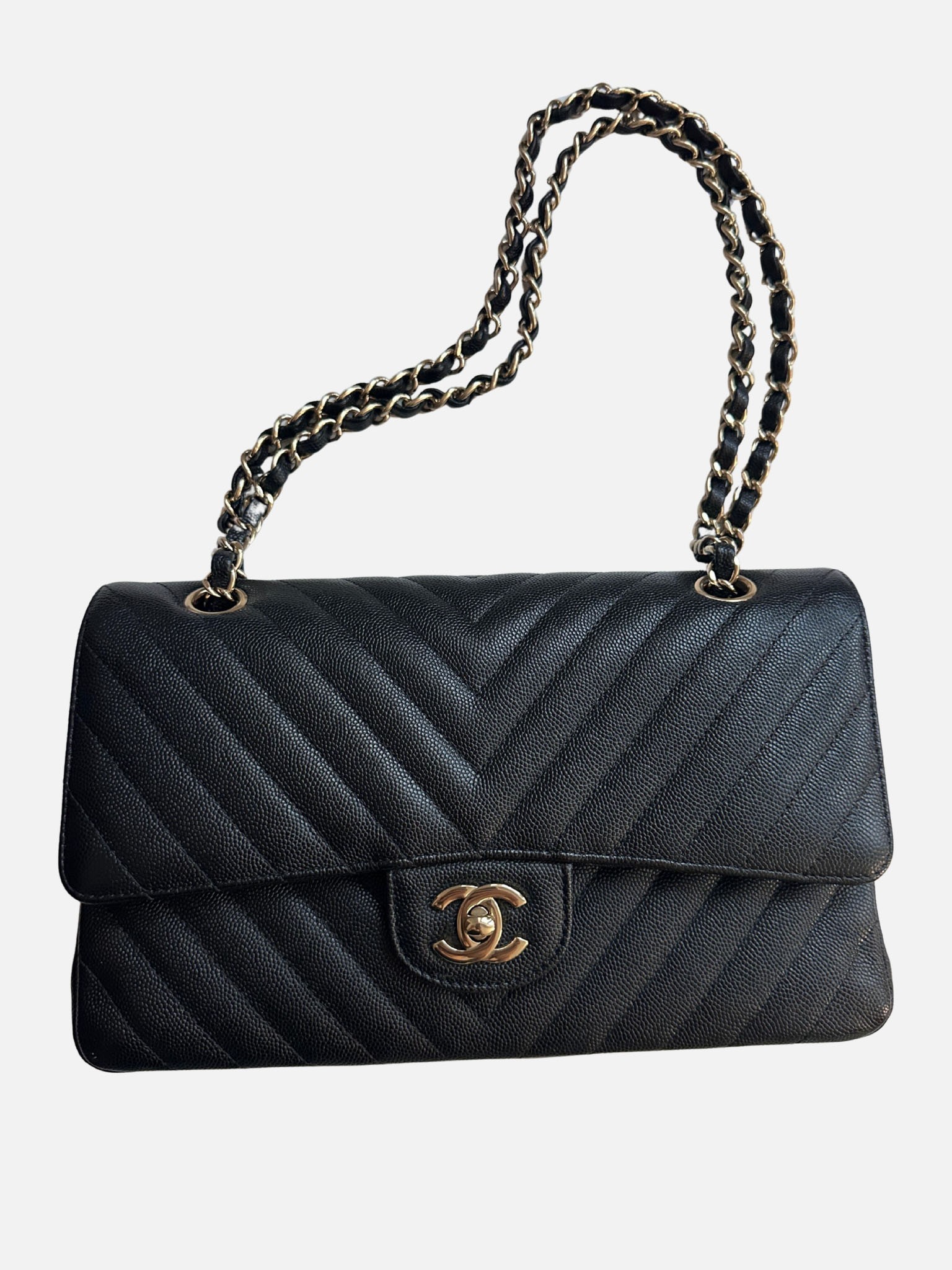 Chanel Classic Medium Double Flap Chevron torebka