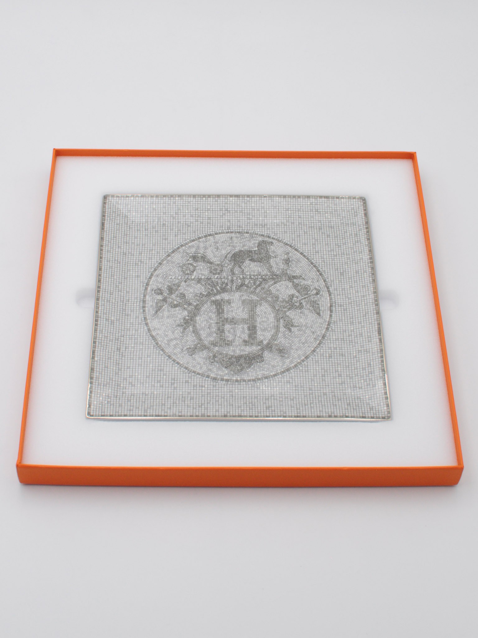 Hermes Petit carré Mosaïque au 24 platine n°5 plate