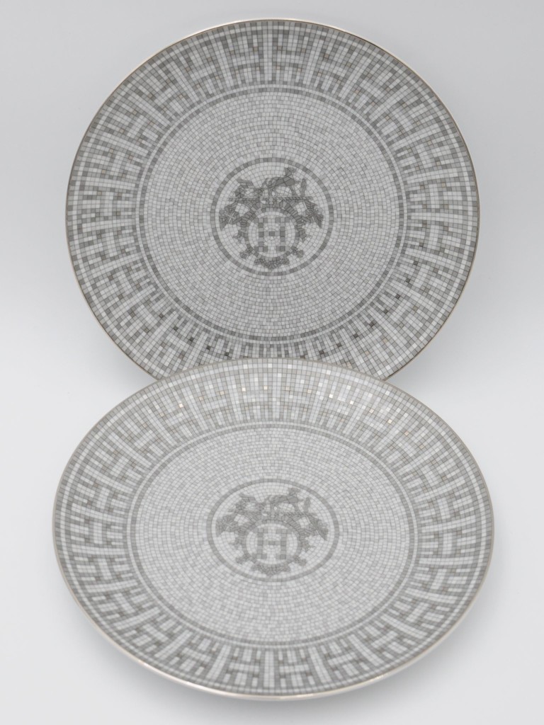 Hermes zestaw 2 talerzy deserowych Mosaique Au 24 Platinium