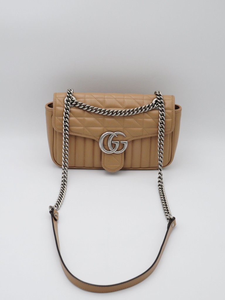 Gucci GG Marmont Chevron Leather Flap bag