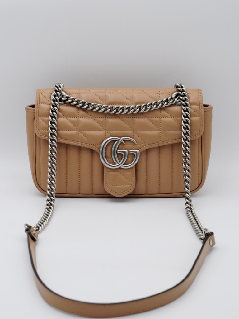 Gucci GG Marmont Chevron Leather Flap bag