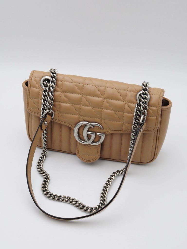 Gucci GG Marmont Chevron Leather Flap bag