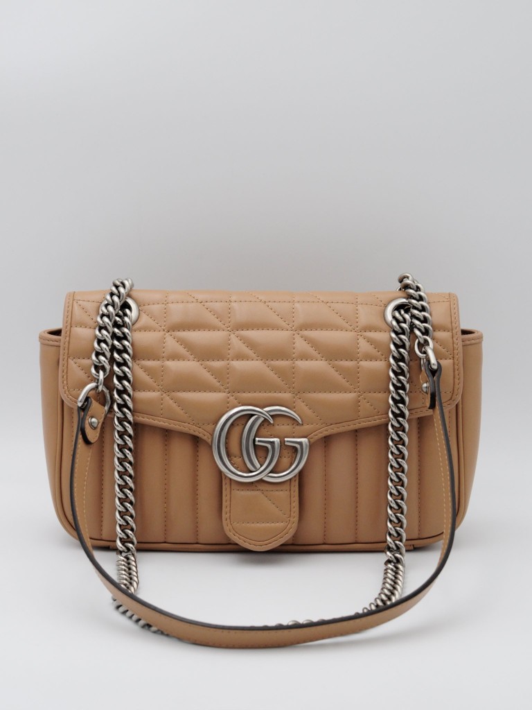 Gucci GG Marmont Chevron Leather Flap bag