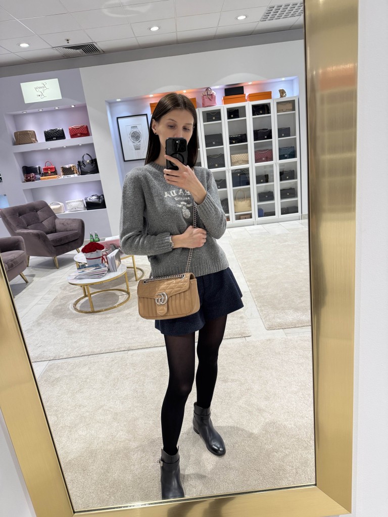 Gucci GG Marmont Chevron Leather Flap bag