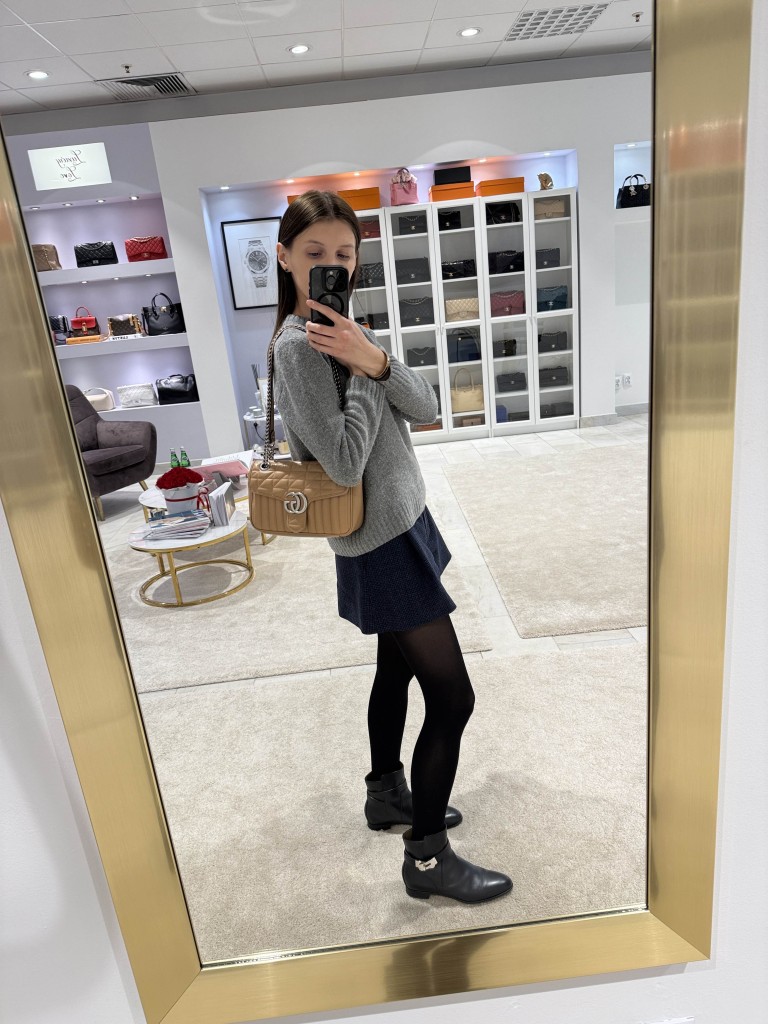 Gucci GG Marmont Chevron Leather Flap bag