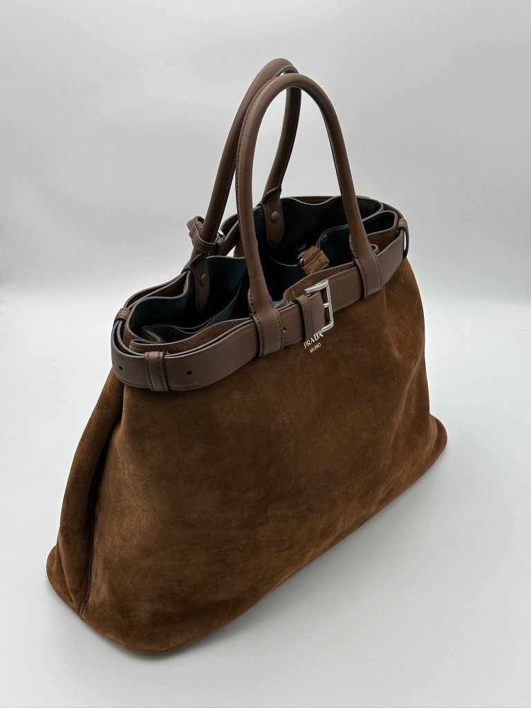 Prada Buckle Large Suede bag