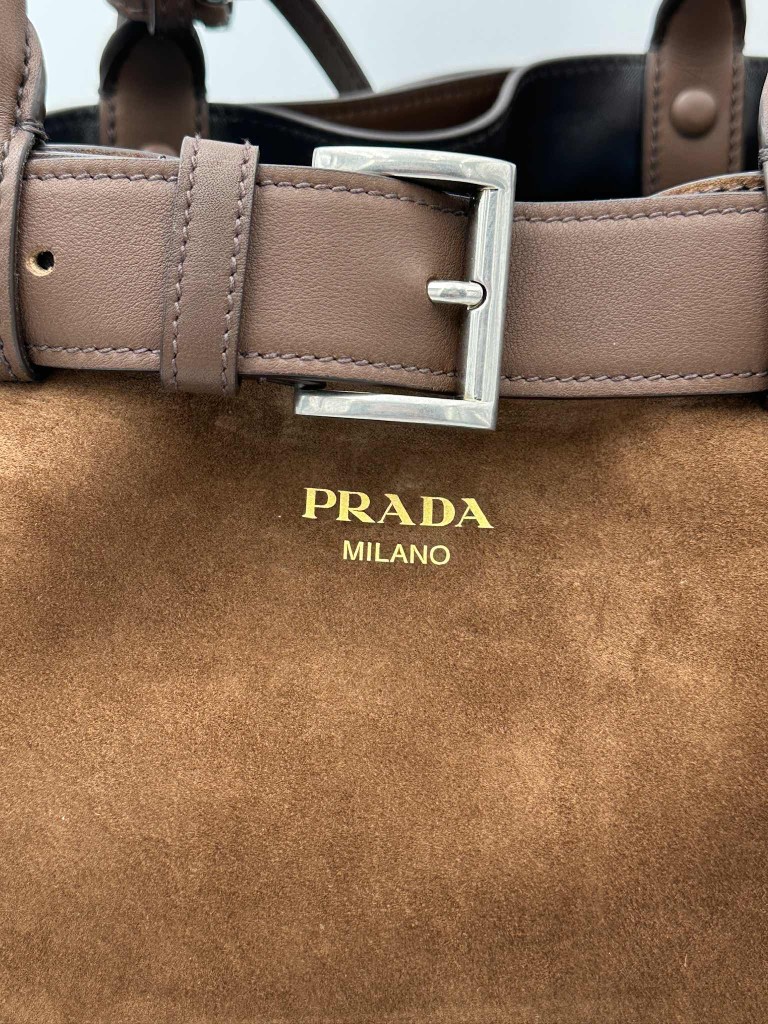 Prada Buckle Large Suede bag