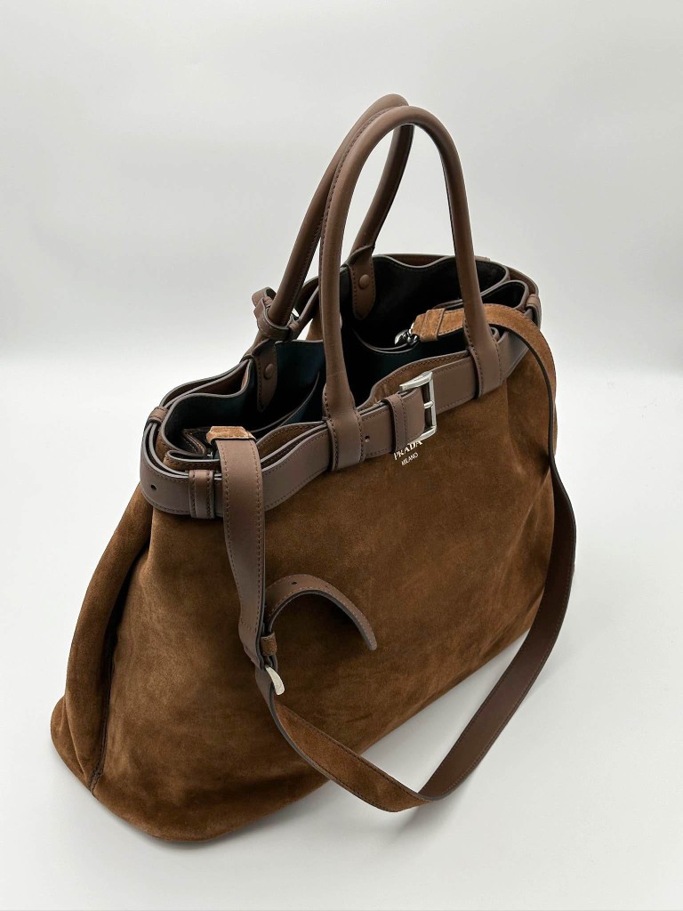 Prada Buckle Large Suede bag