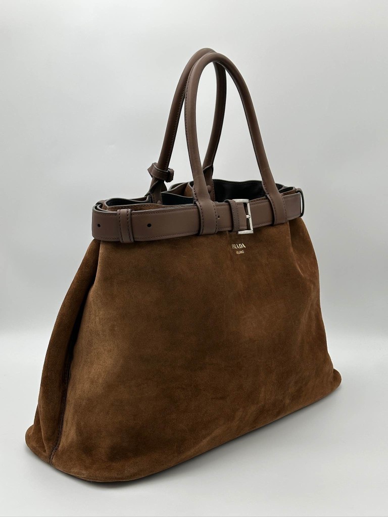 Prada Buckle Large Suede bag