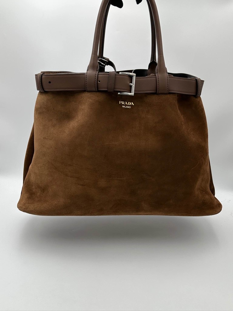 Prada Buckle Large Suede bag