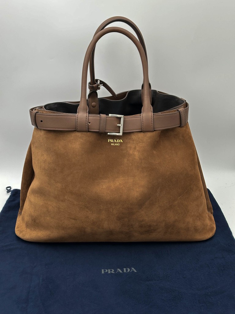 Prada Buckle Large Suede bag