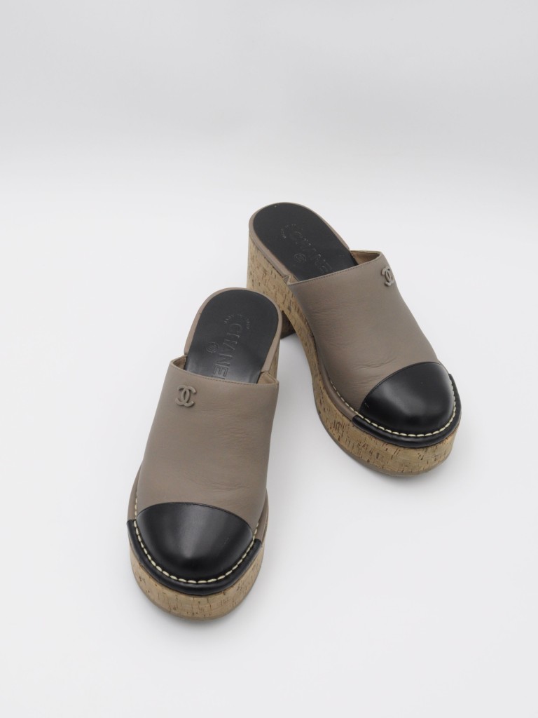 Chanel platform mules