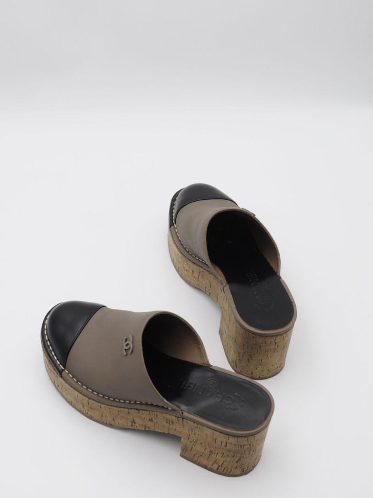 Chanel platform mules
