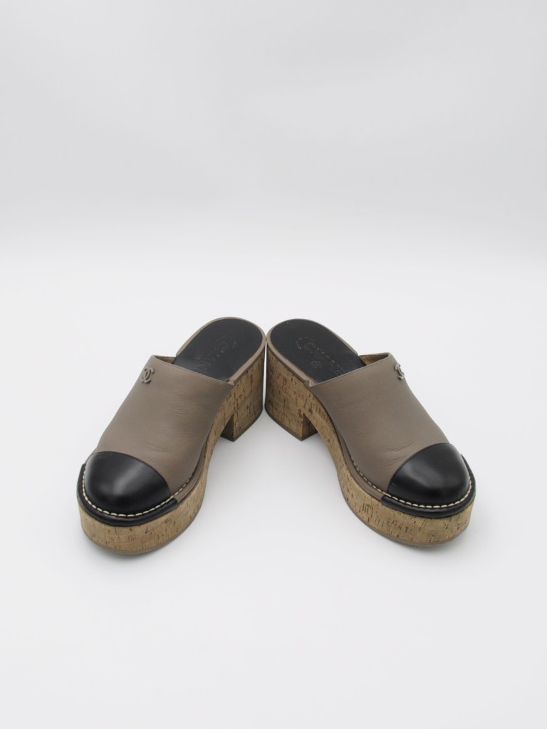 Chanel platform mules