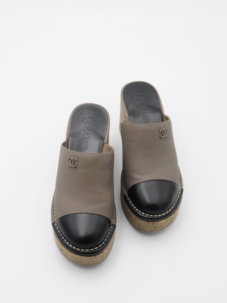 Chanel platform mules