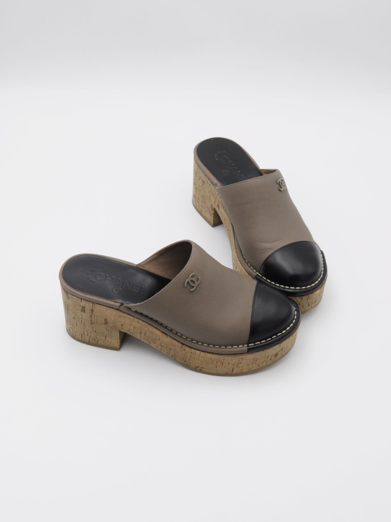 Chanel platform mules