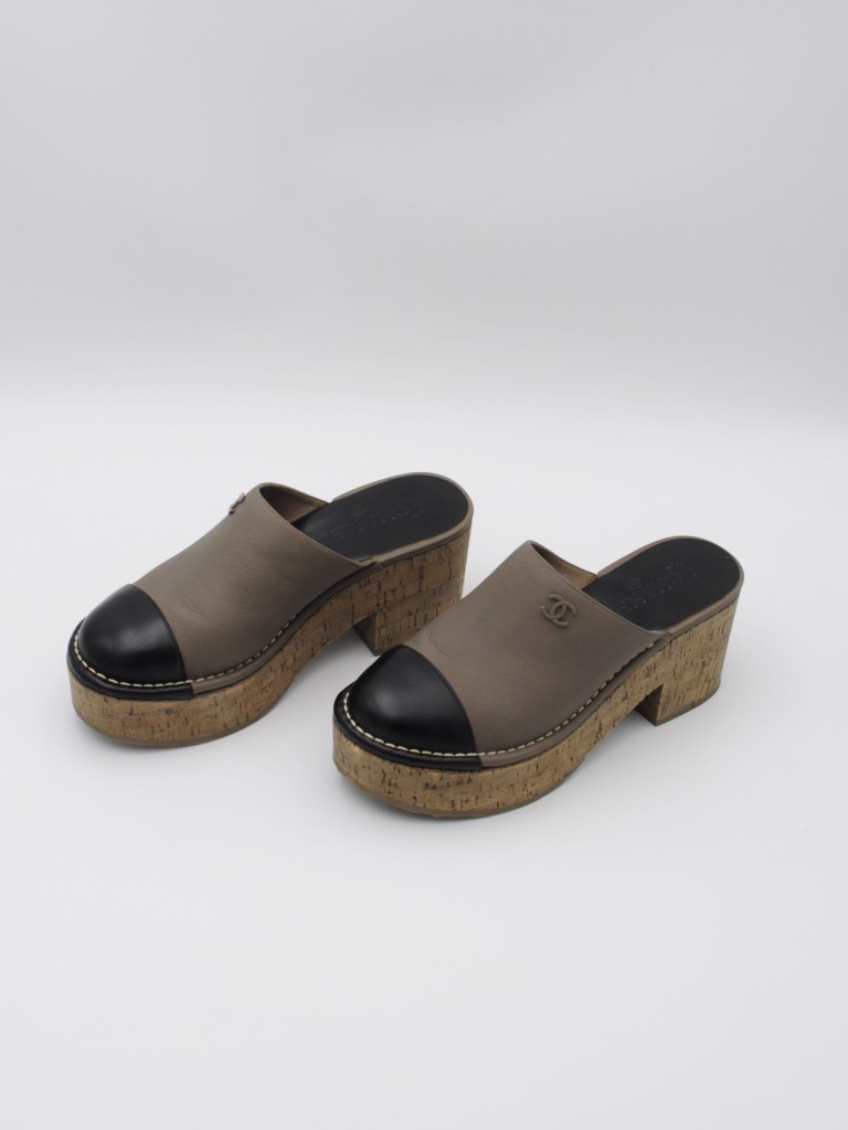 Chanel platform mules