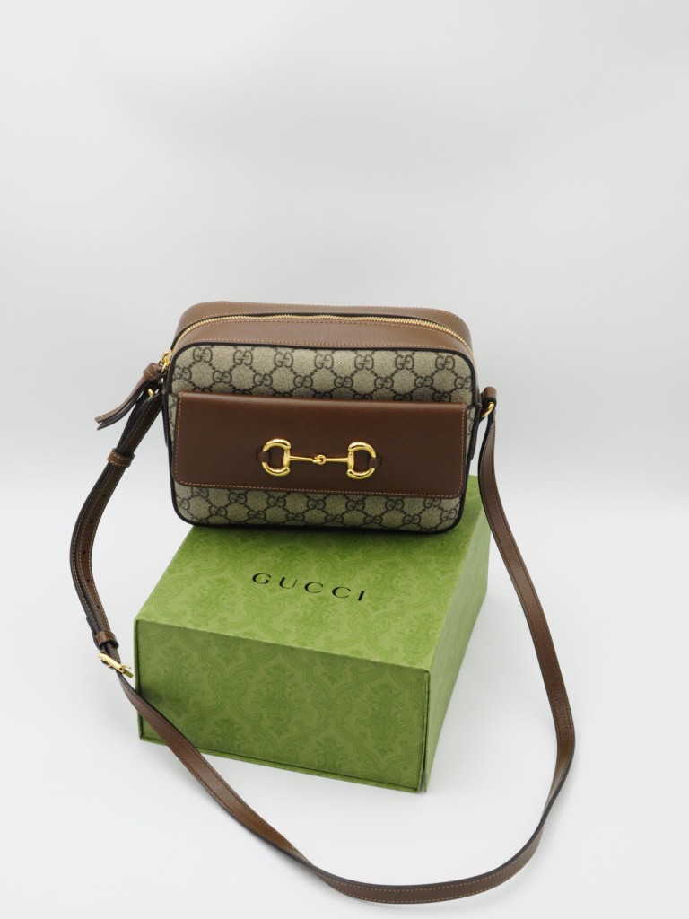 Gucci GG Supreme Horsebit 1955 Small Camera torebka