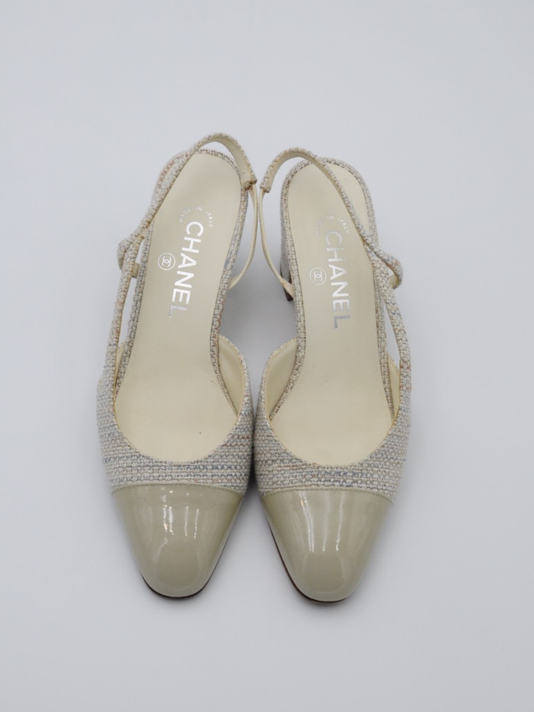 Chanel Slingback buty na obcasie