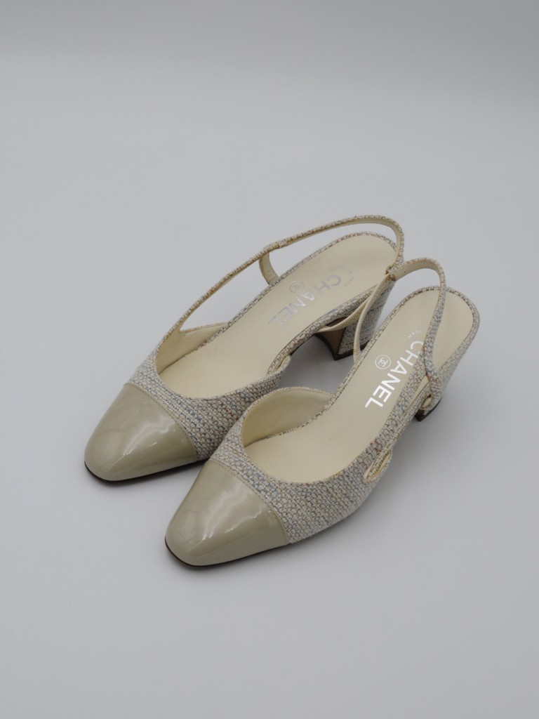 Chanel Slingback buty na obcasie