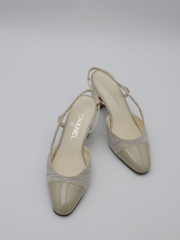 Chanel Slingback buty na obcasie