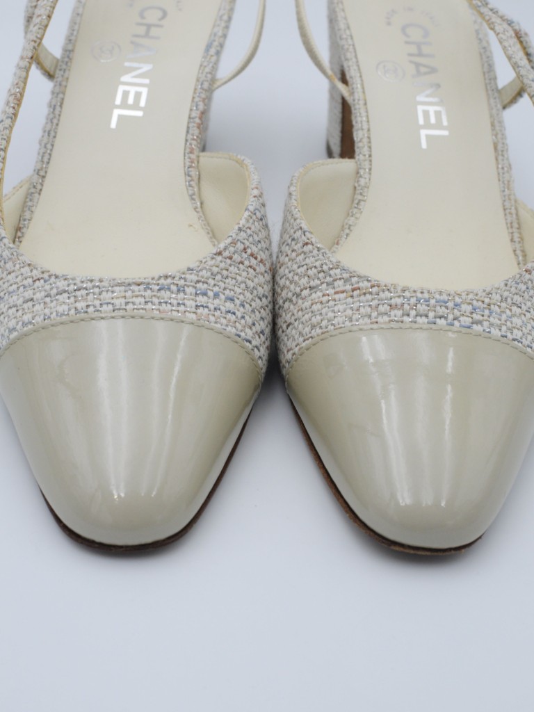 Chanel Slingback buty na obcasie