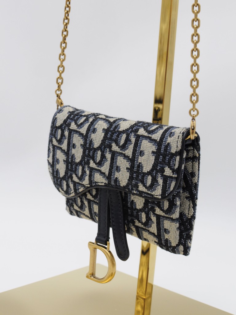 Dior wallet with a chain