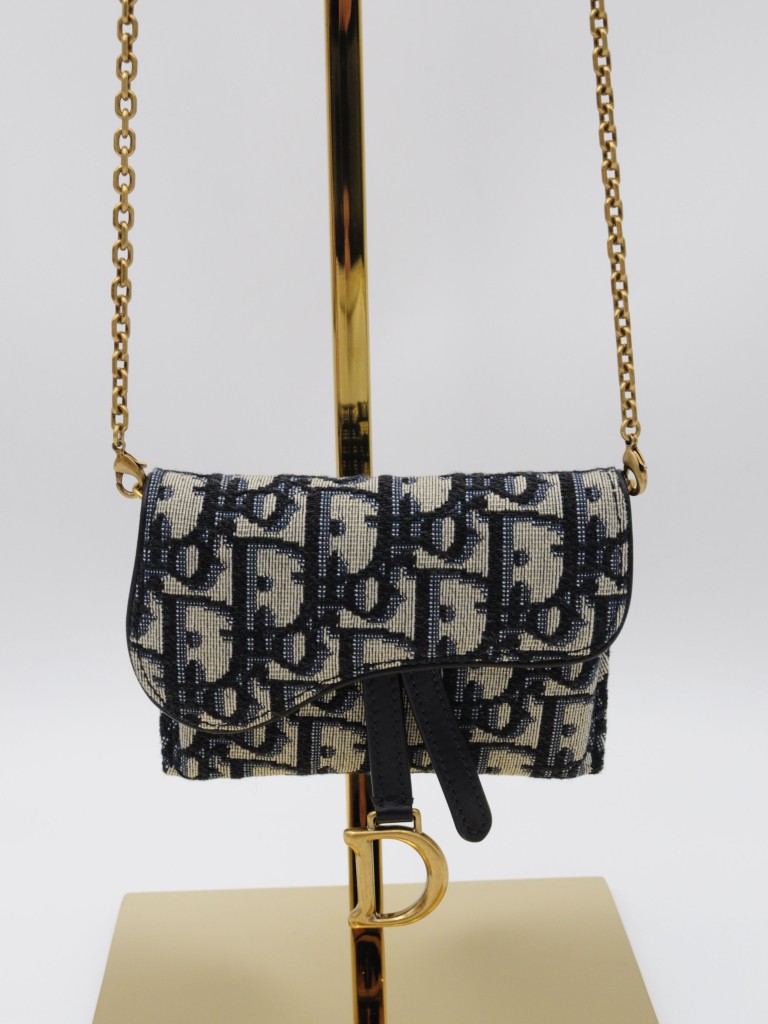 Dior wallet with a chain