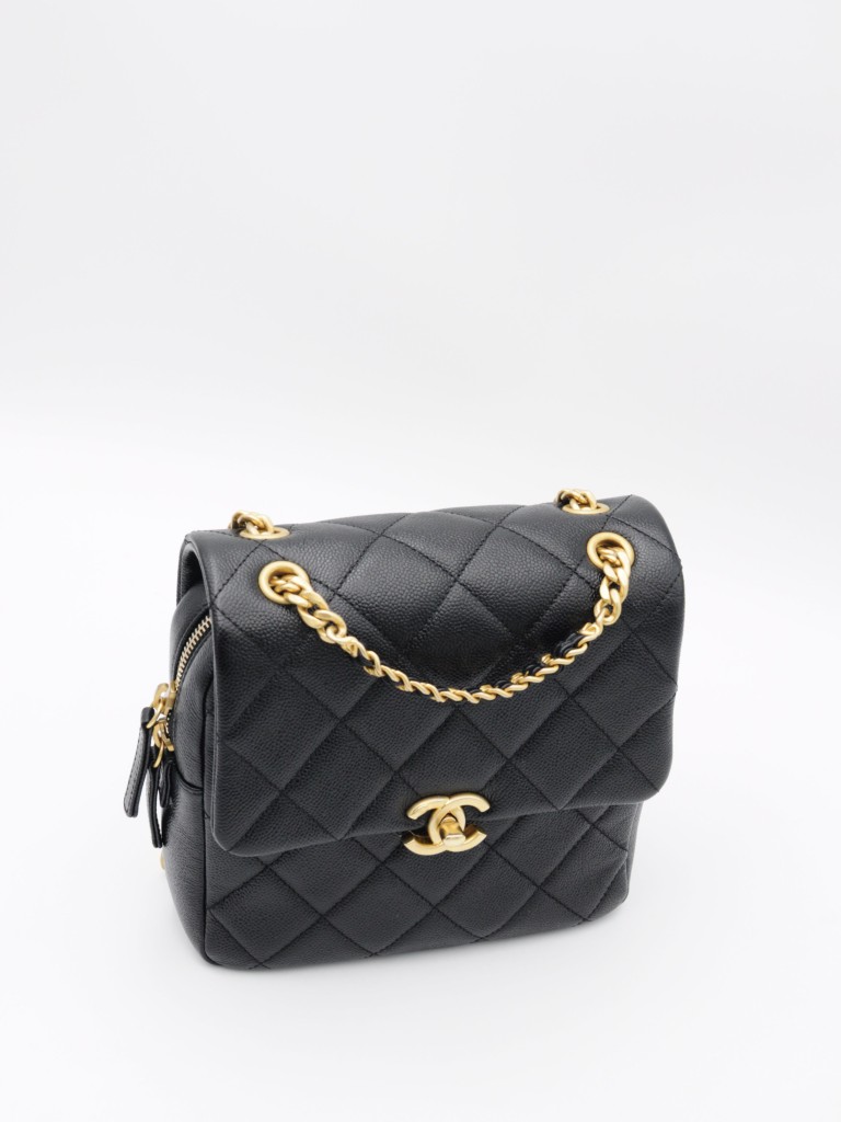 Chanel matelassé caviar backpack