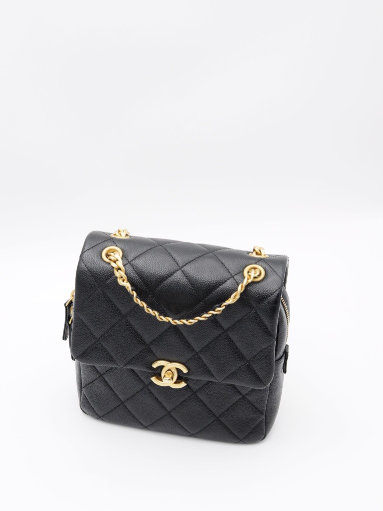 Chanel matelassé caviar backpack