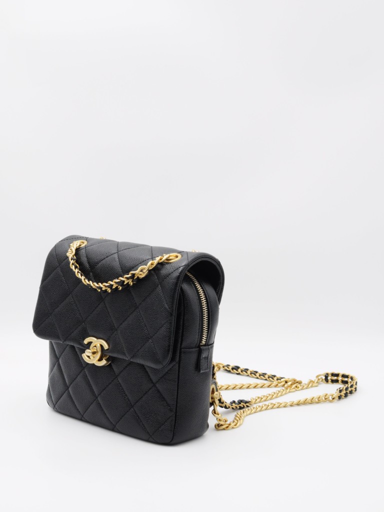 Chanel matelassé caviar backpack
