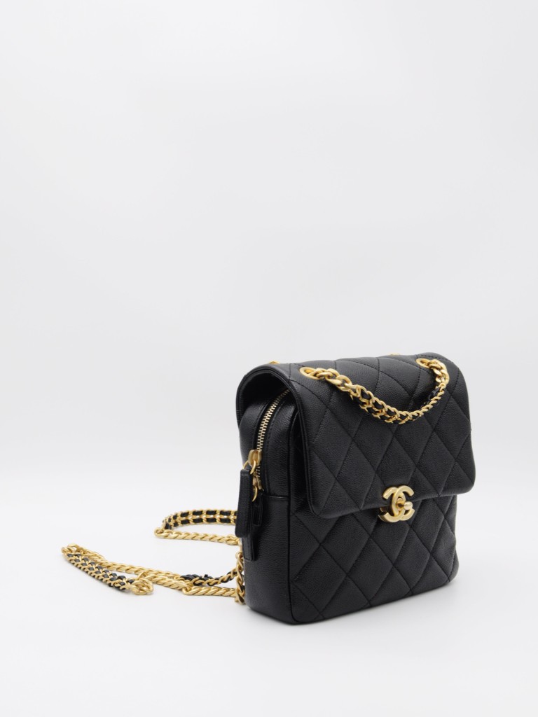 Chanel matelassé caviar backpack