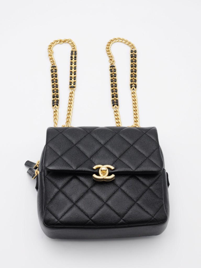 Chanel matelassé caviar backpack