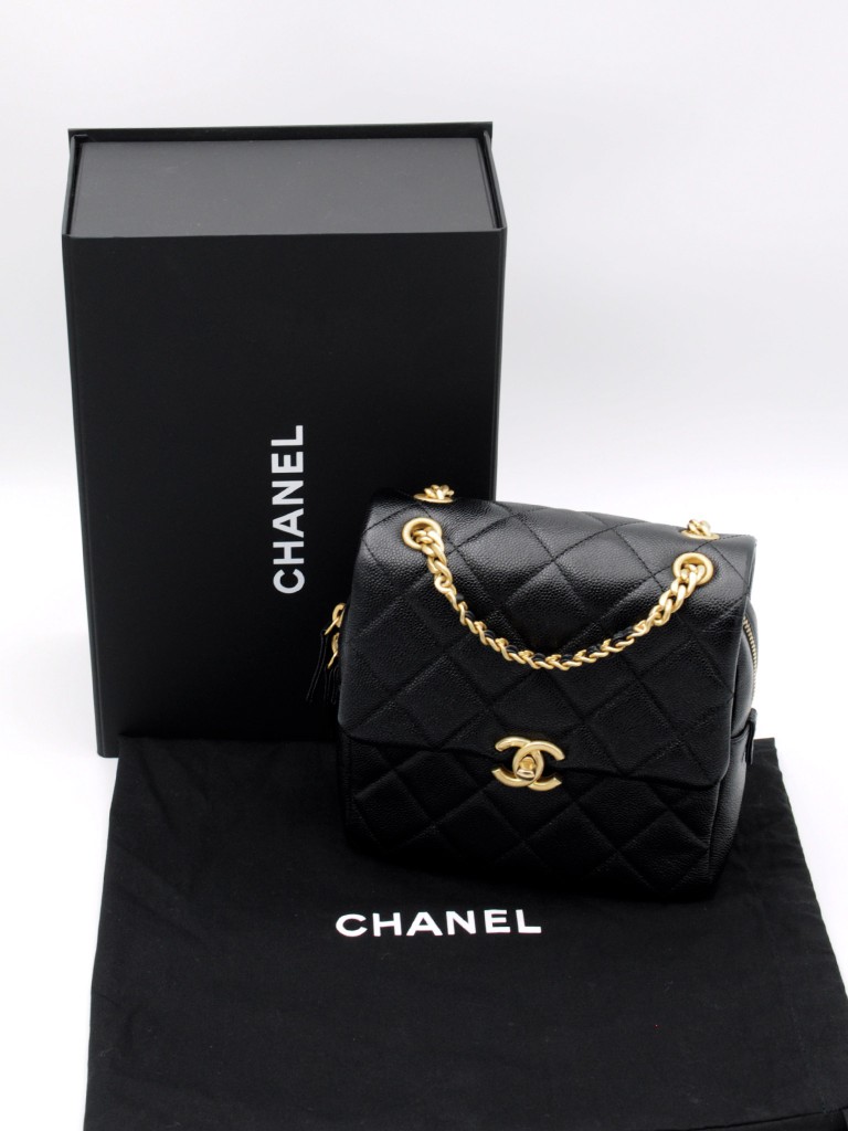 Chanel matelassé caviar backpack