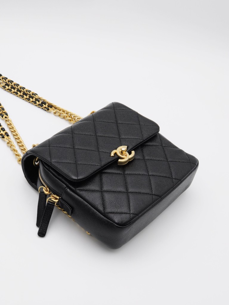 Chanel matelassé caviar backpack